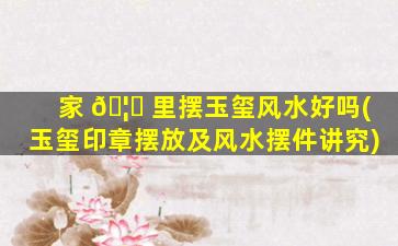 家 🦊 里摆玉玺风水好吗(玉玺印章摆放及风水摆件讲究)